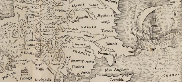 Europa "auf dem Kopf" - Cosmographia von 1544